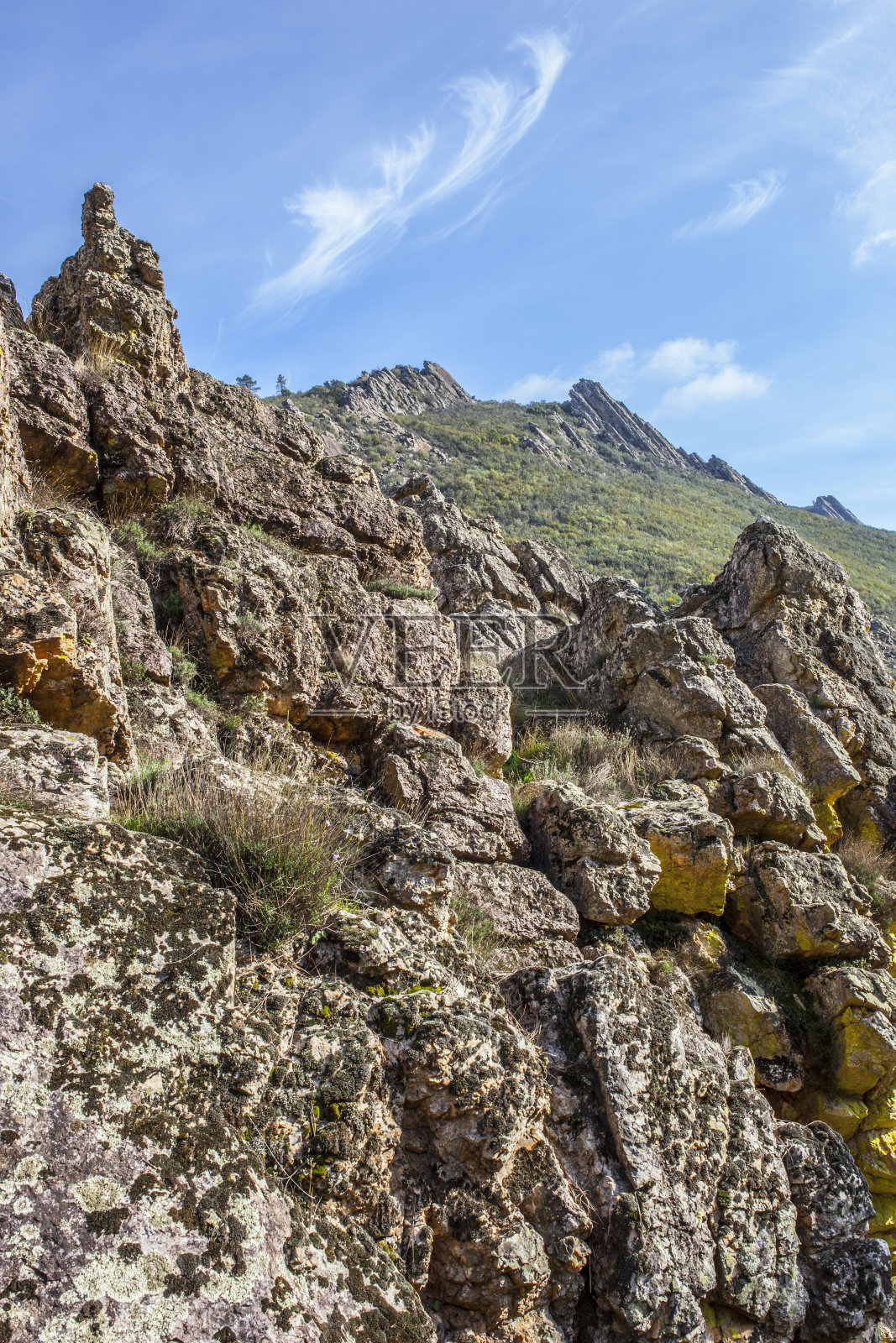 西班牙卡塞雷斯Villuercas地质公园的阿巴拉契亚浮雕照片摄影图片