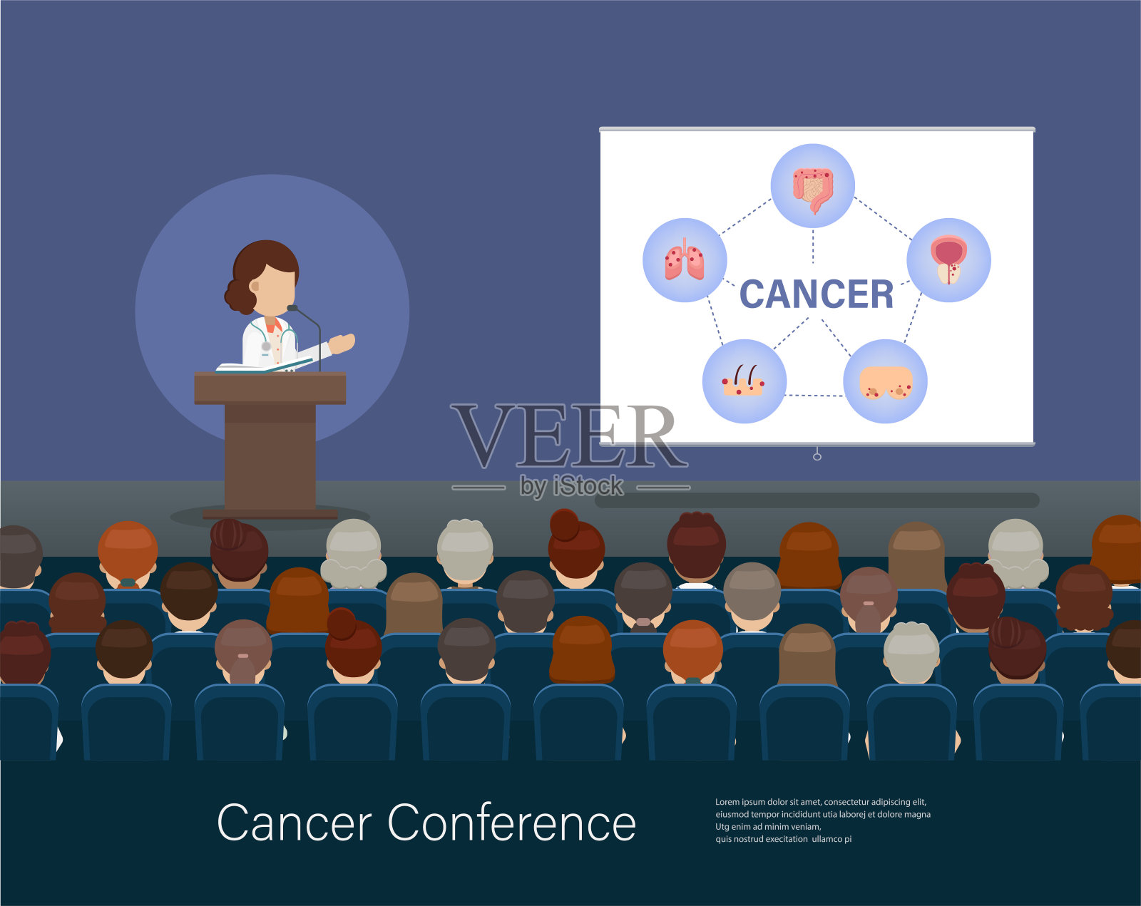 癌症会议横幅插画图片素材