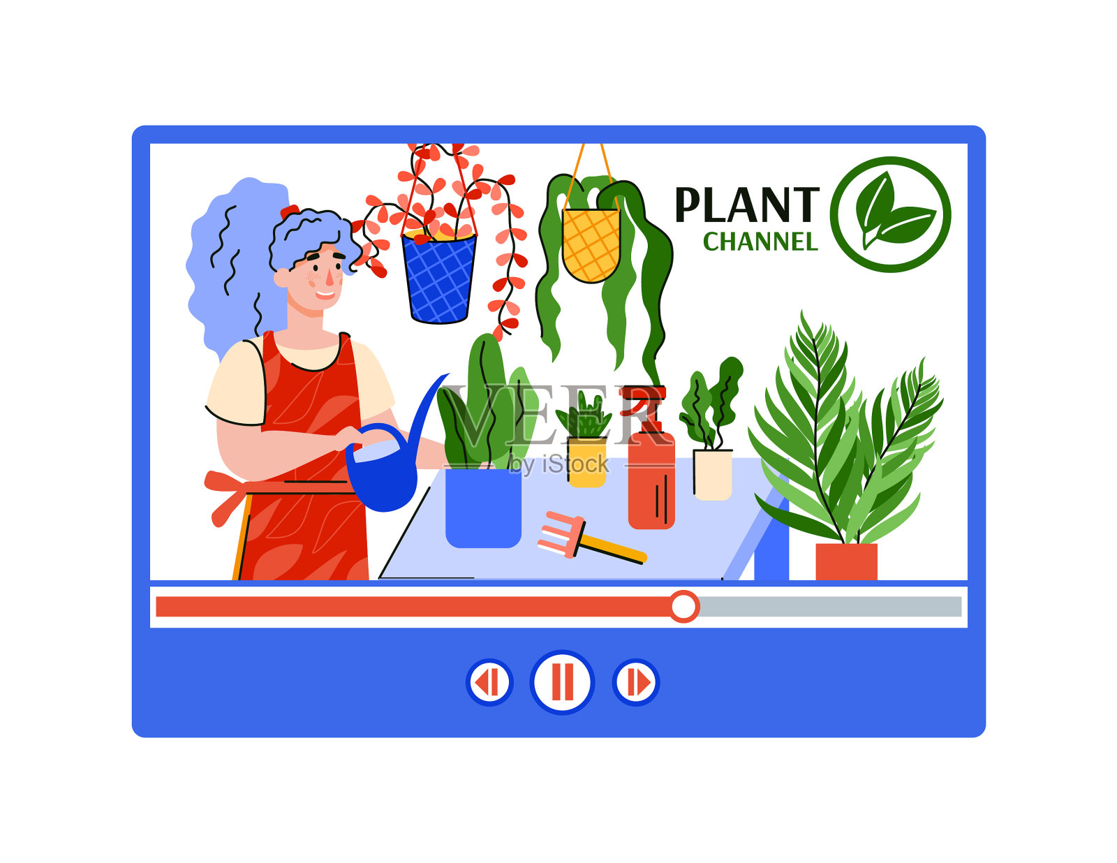 植物香奈尔介面媒体博客平面卡通插画图片素材
