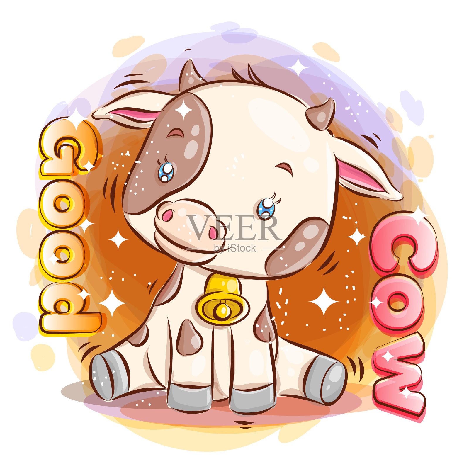 儿童画奶牛的爱图片素材-编号09756855-图行天下