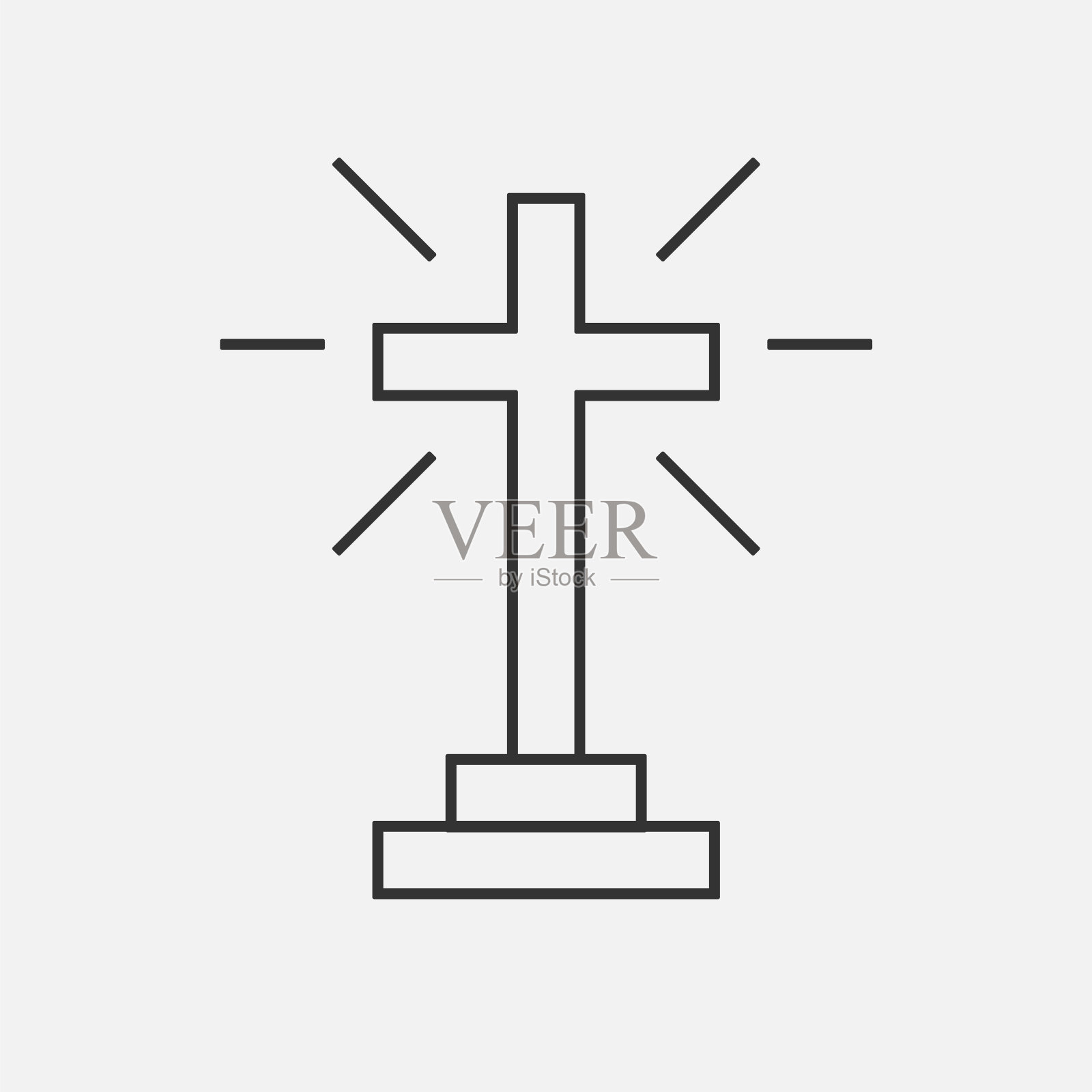 基督教十字图标标志应用程序，UI。矢量插图。设计元素图片