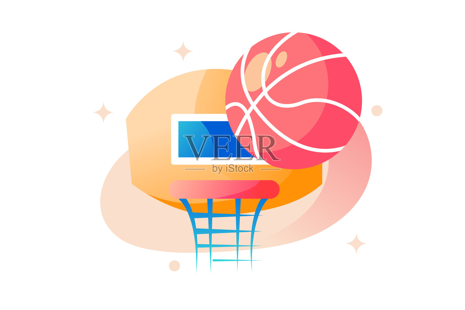 带球篮球盾牌插画图片素材