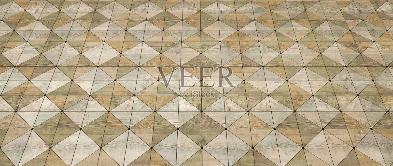用三角形瓷砖片对准不饱和木质瓷砖地板的表面视图照片摄影图片