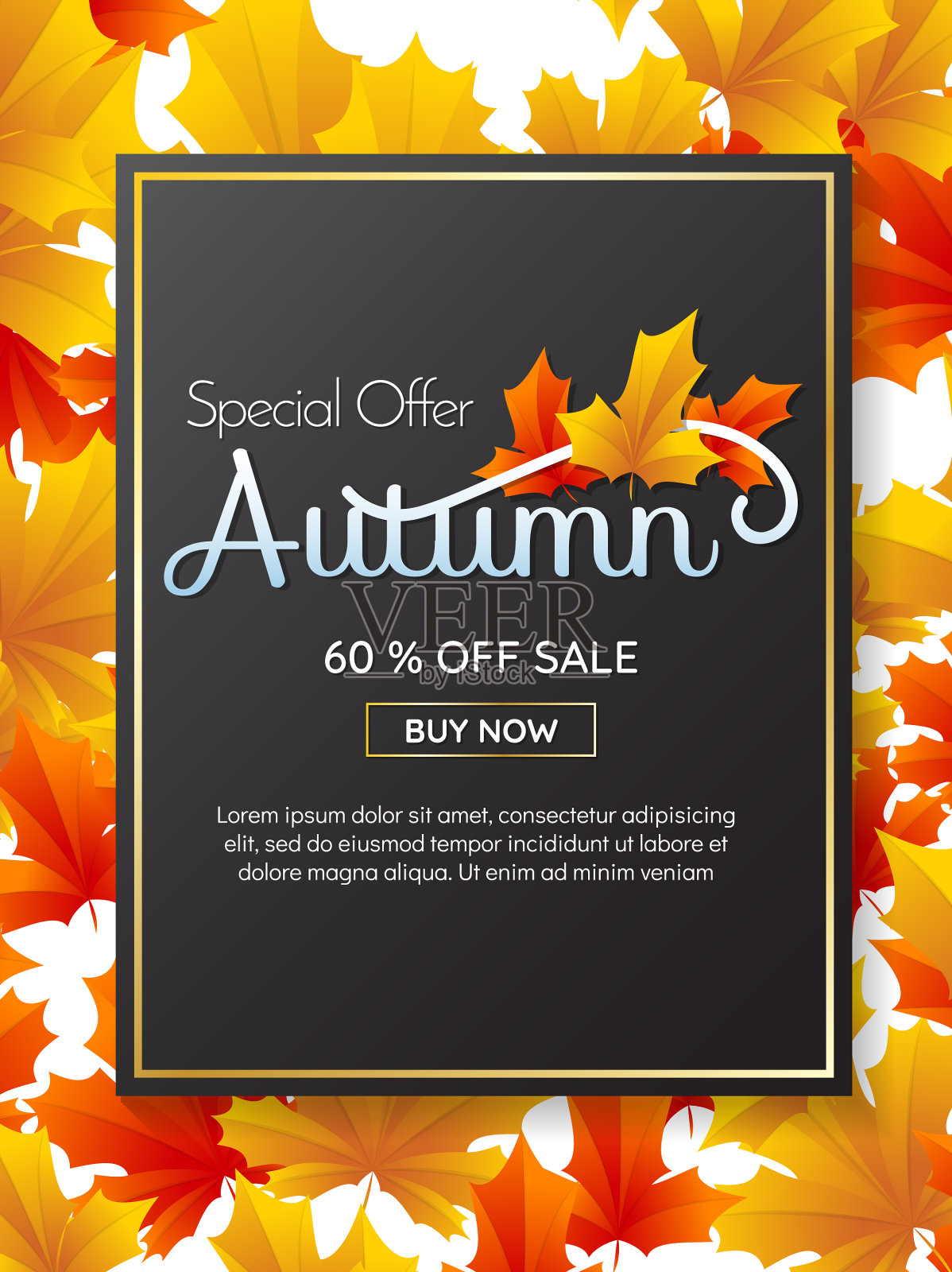 秋季销售模板横幅背景插画图片素材