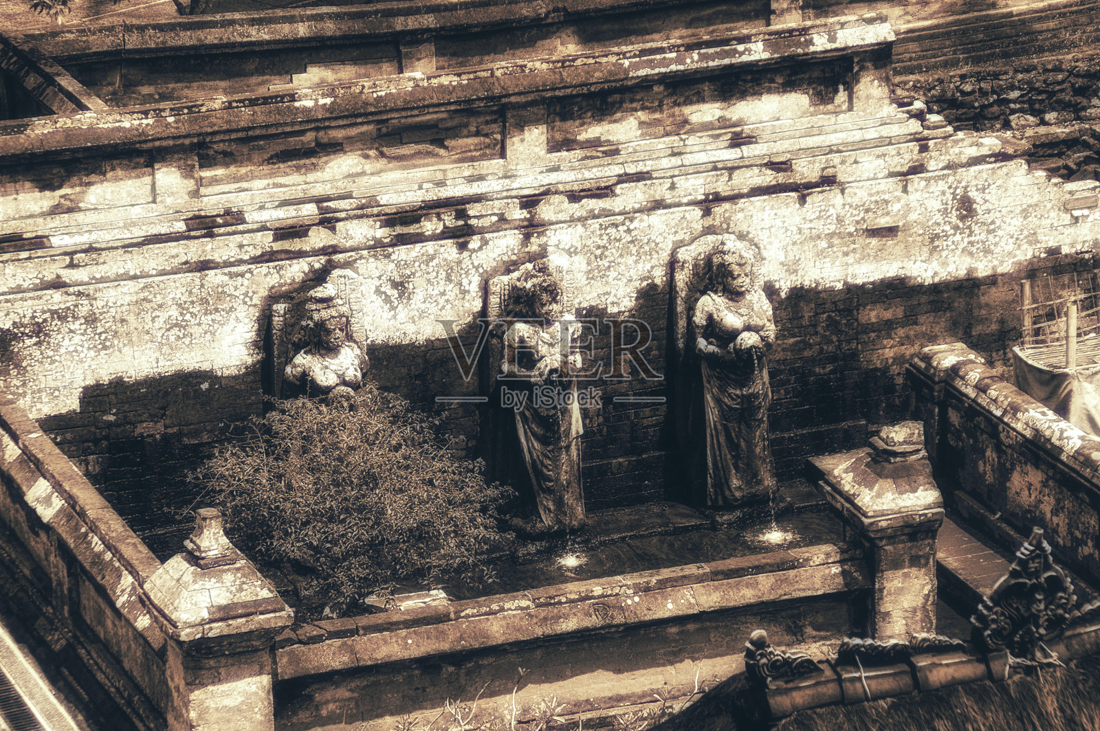 巴厘岛贝德鲁附近的果阿加贾大象洞的细节照片摄影图片