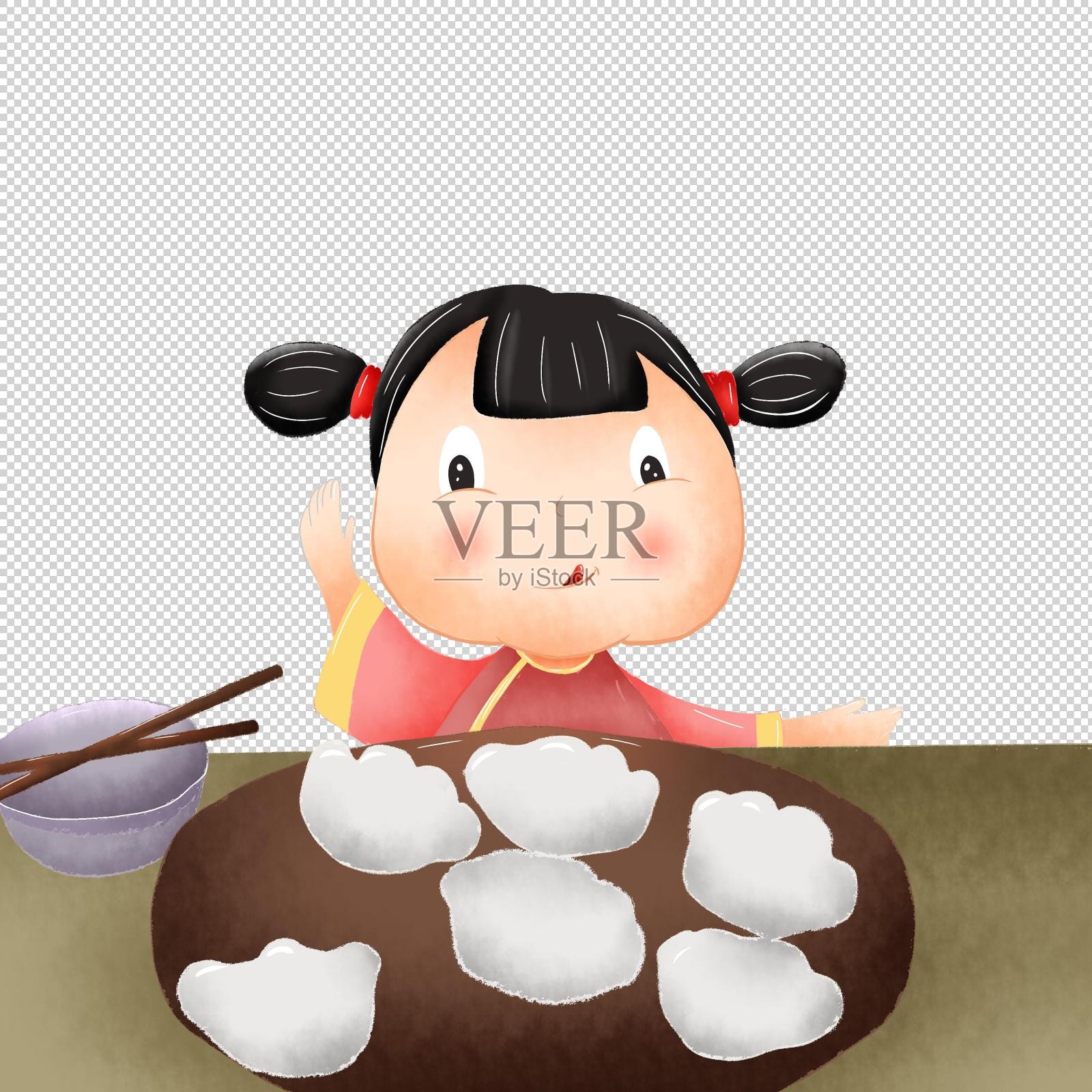 饺子插画设计元素图片