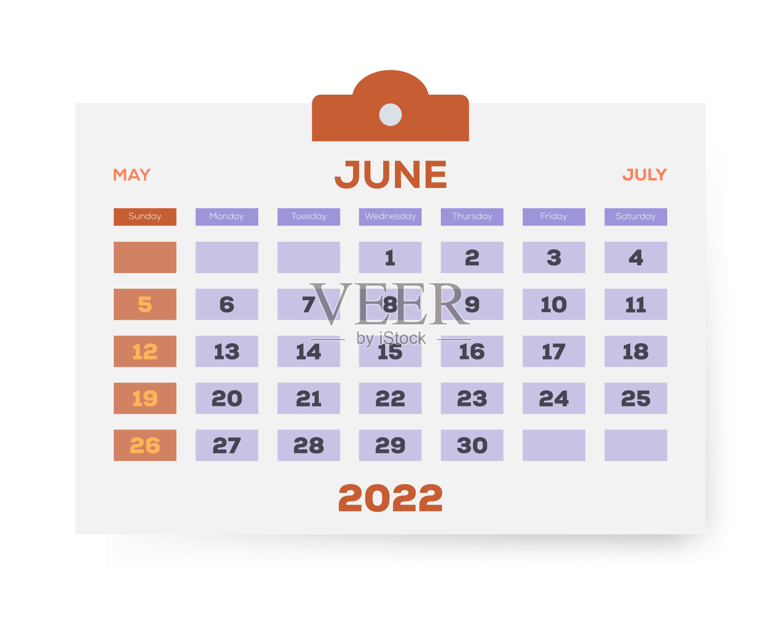 2022年六月日历图片