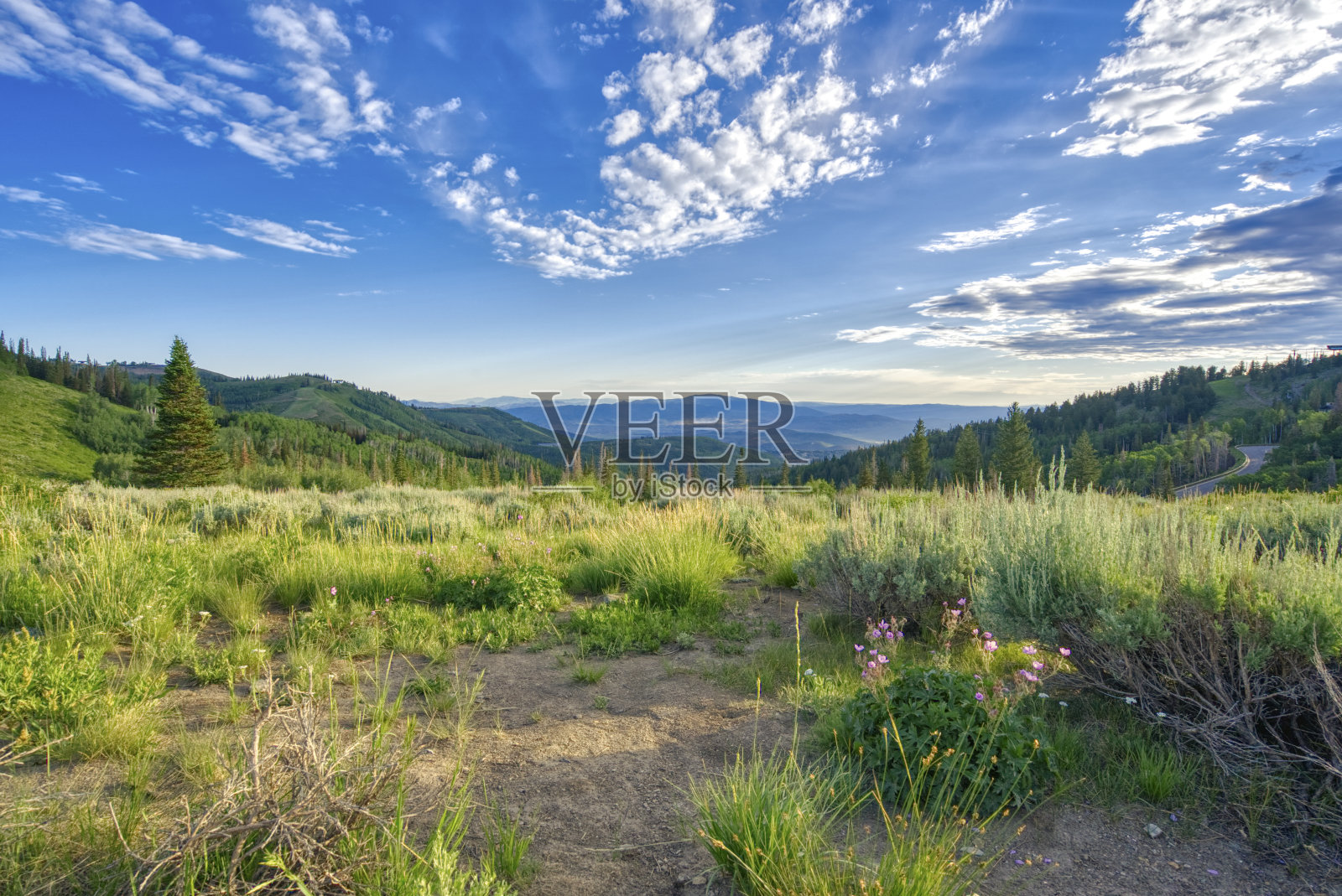 美国犹他州盐湖城附近美丽的瓦萨奇山脉令人叹为观止的山景照片摄影图片