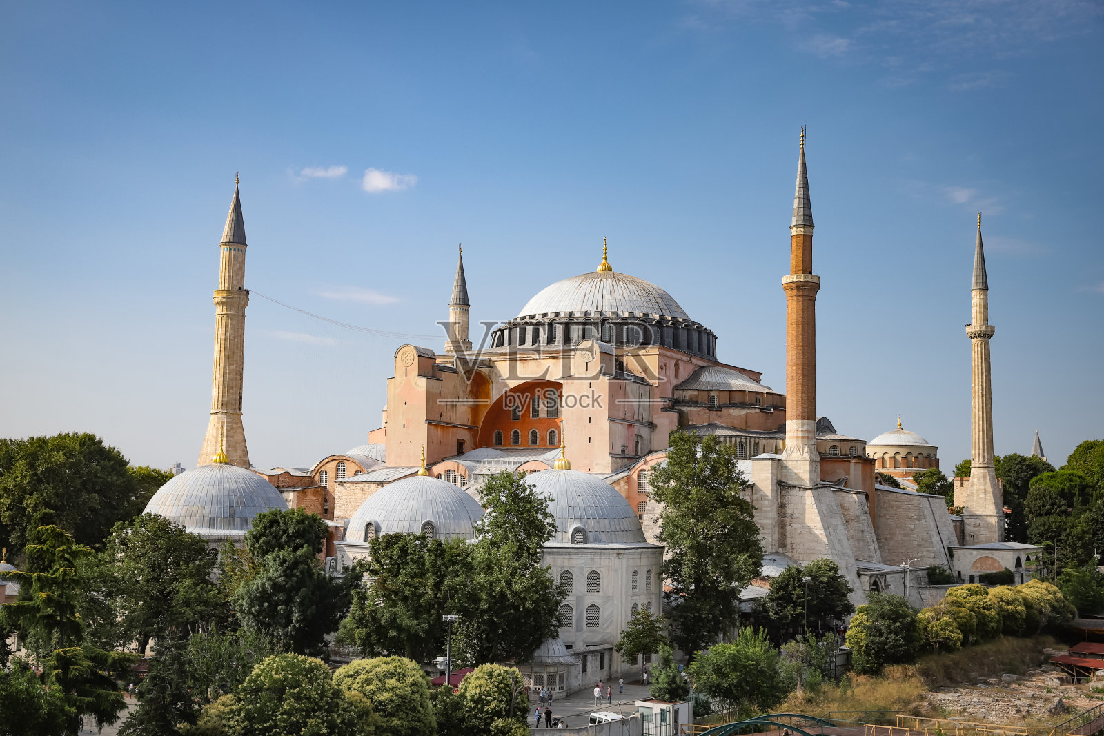 圣索菲亚大教堂在苏丹艾哈迈德，伊斯坦布尔市，土耳其照片摄影图片