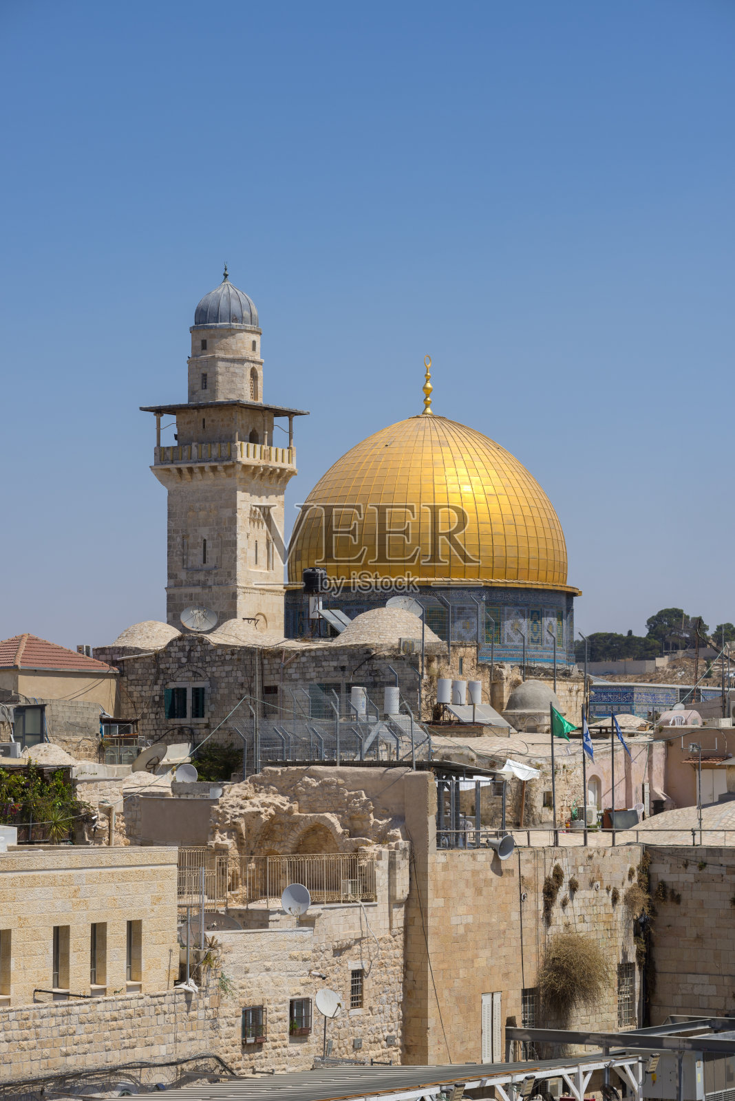 耶路撒冷,古老的城市。岩石圆顶，圣殿山照片摄影图片