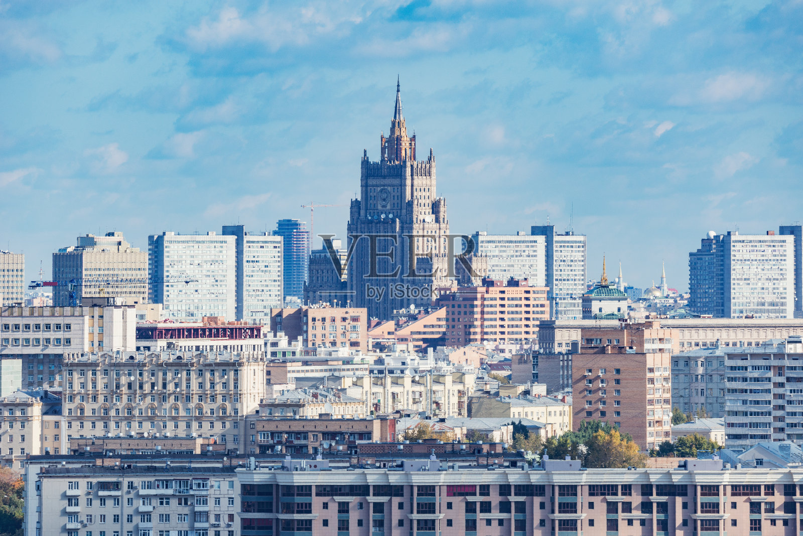 历史城市中心的日景。莫斯科。照片摄影图片