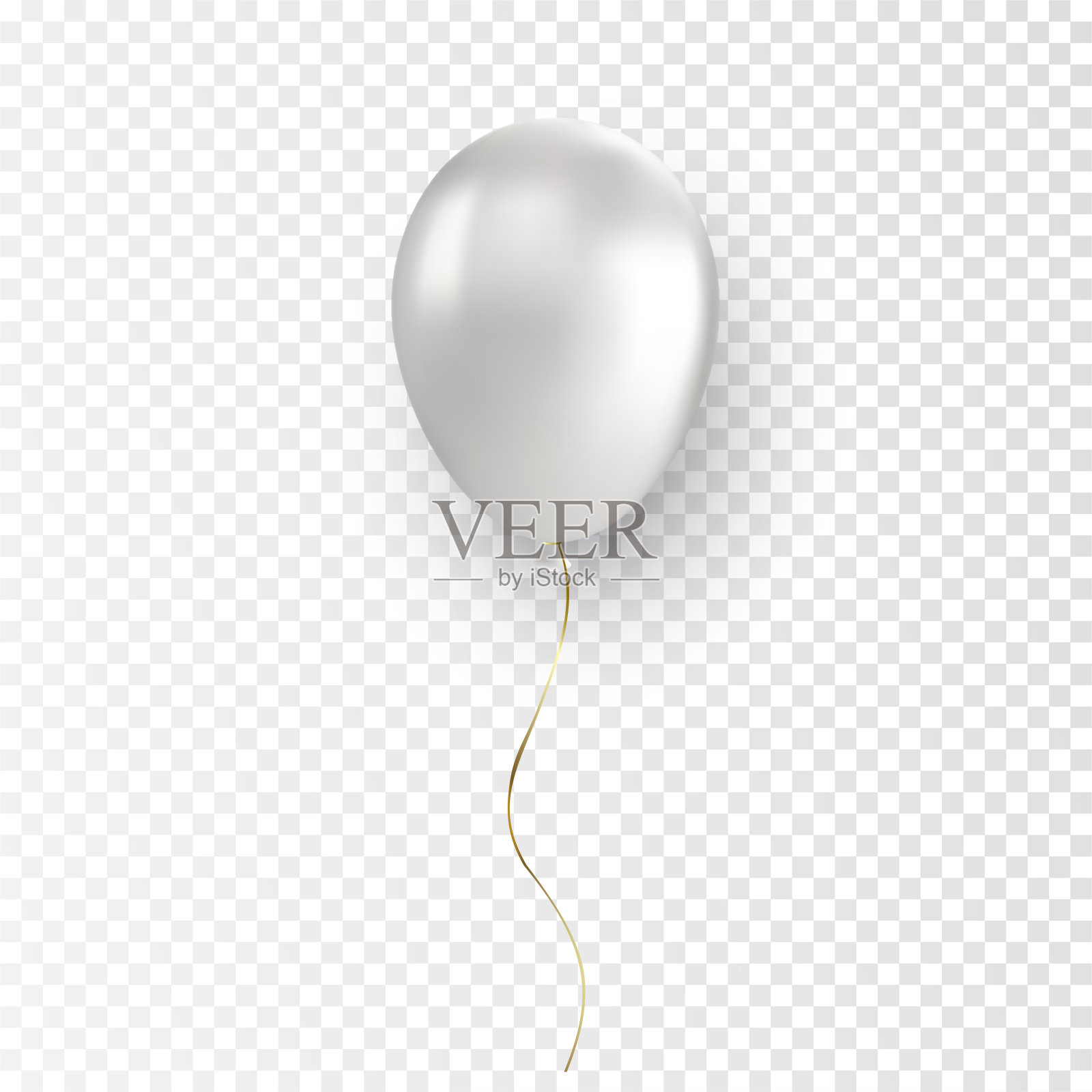 矢量光泽逼真的白色气球透明的背景设计元素图片