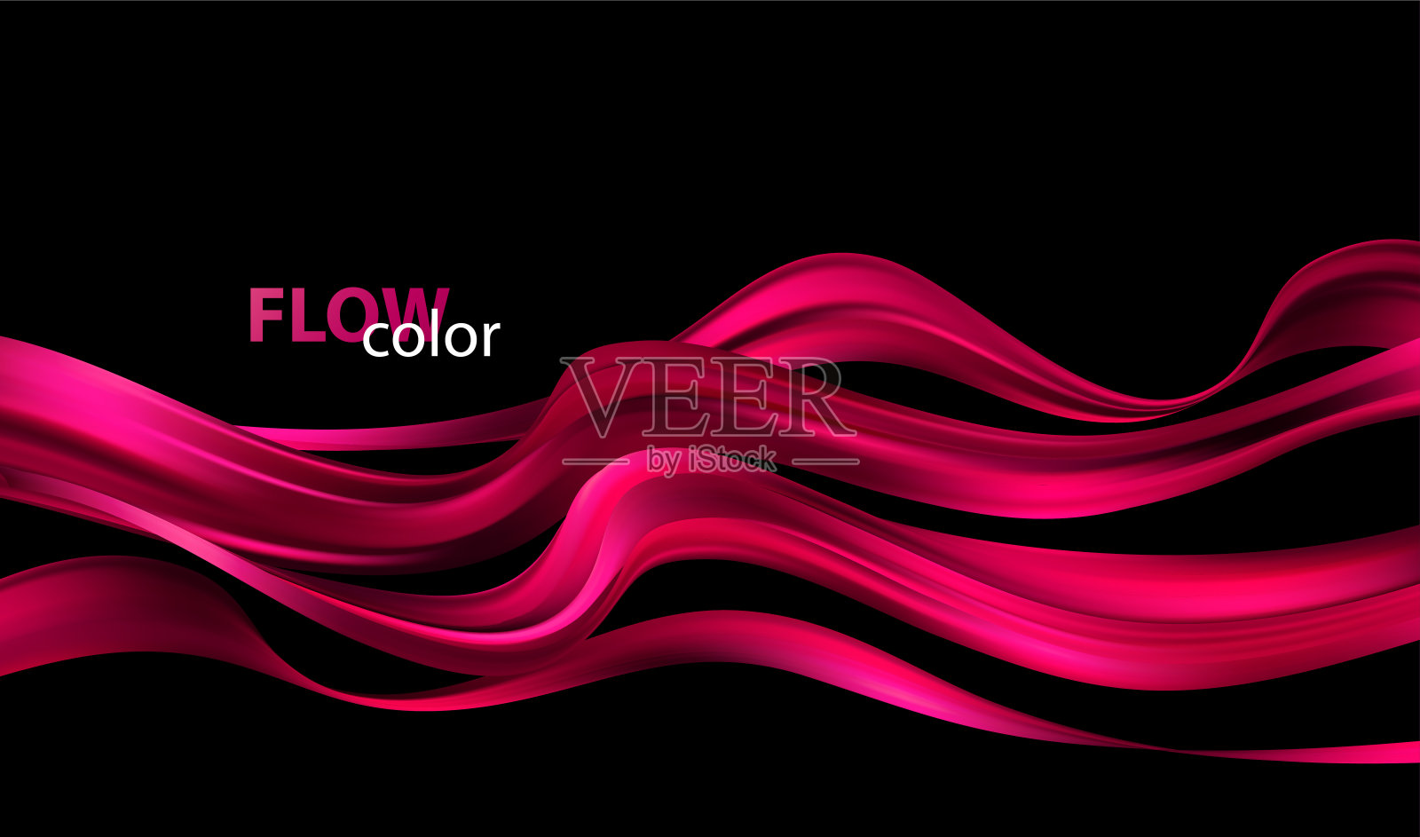 抽象彩色矢量背景，彩色流动液体波插画图片素材