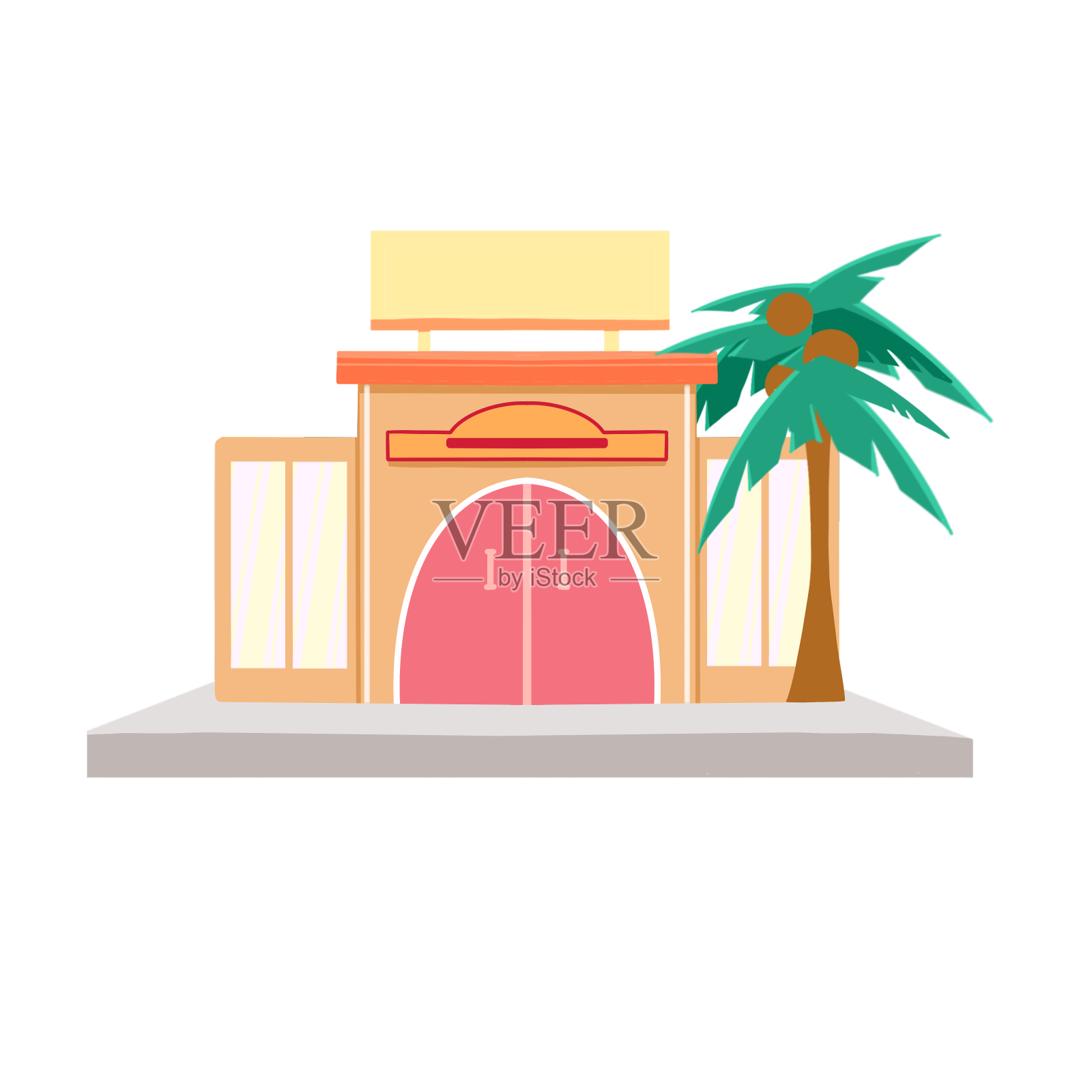 店铺橱窗店庆热带椰子树设计元素图片