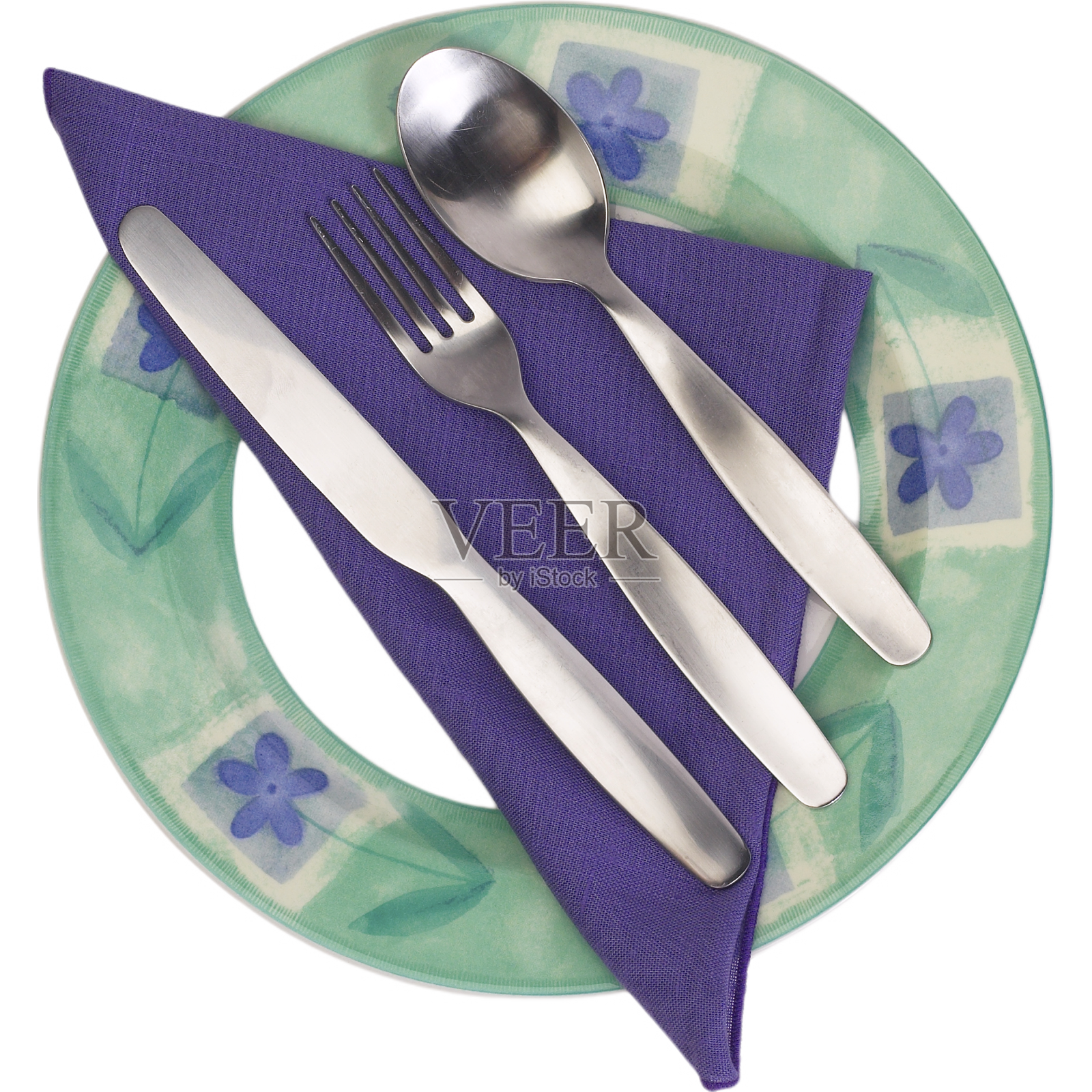 盘子上的刀叉勺设计元素图片