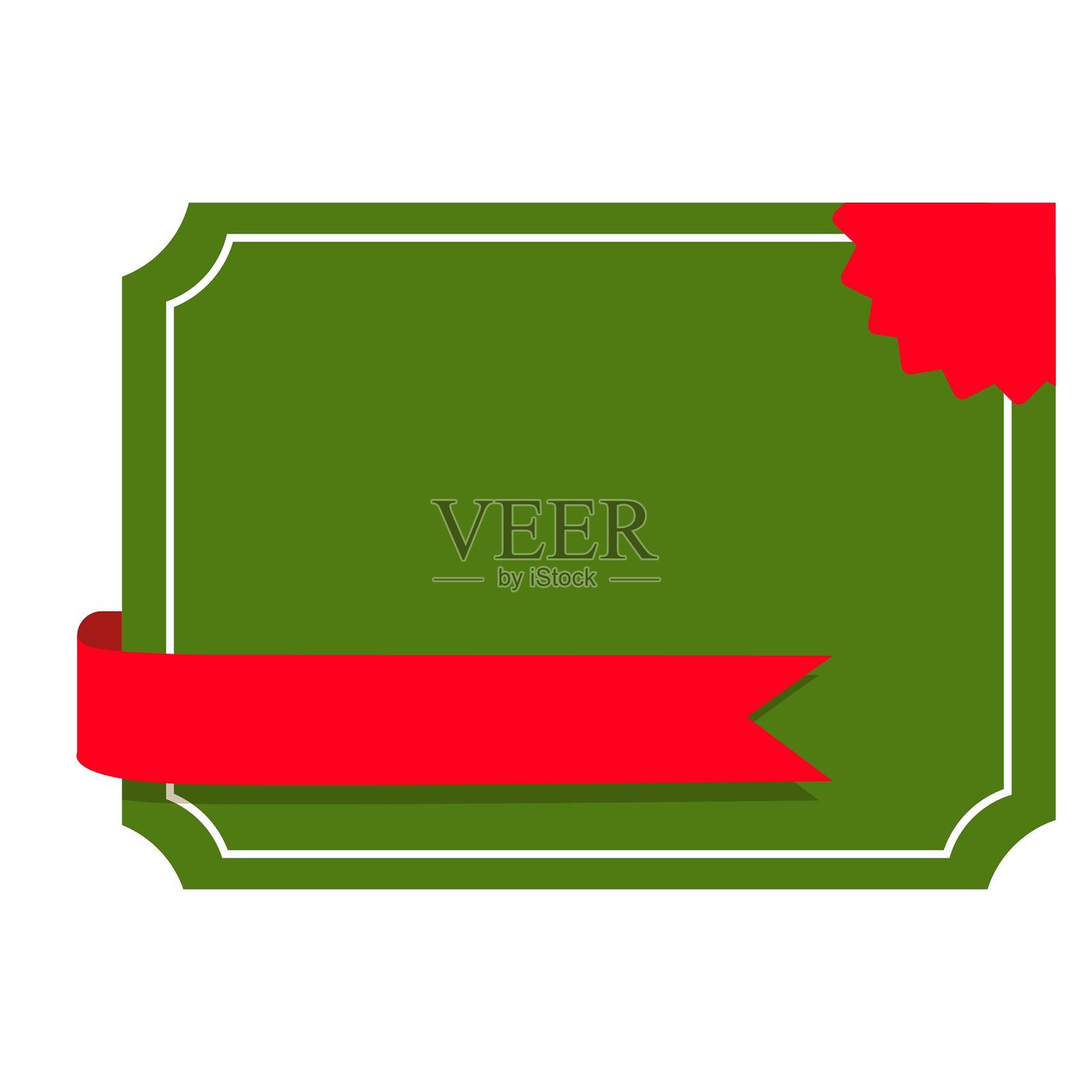 圣诞节红绿色圣诞框促销边框框标签扁平元素设计元素图片
