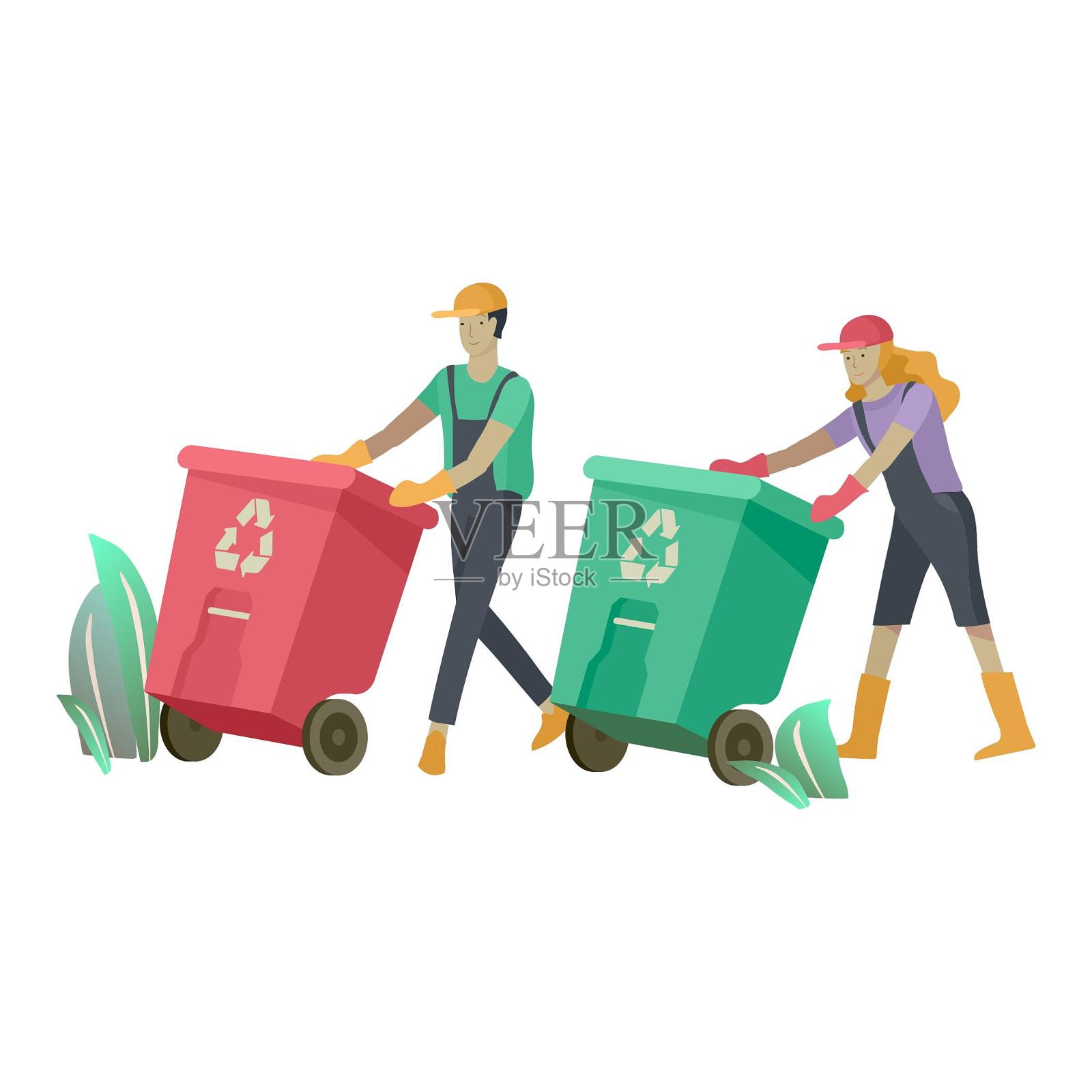 环保垃圾分类垃圾回收设计元素图片