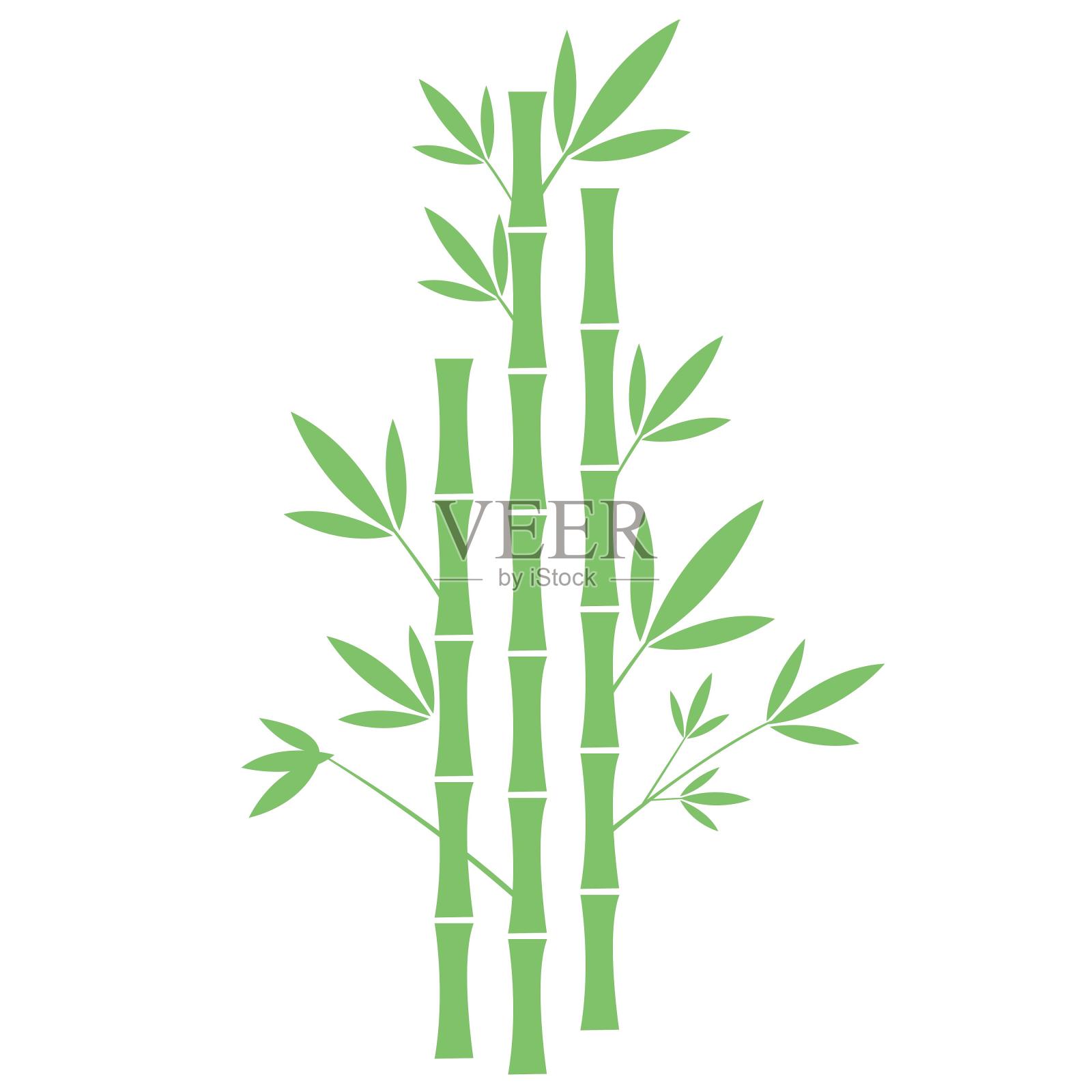 绿色竹子背景设计元素图片