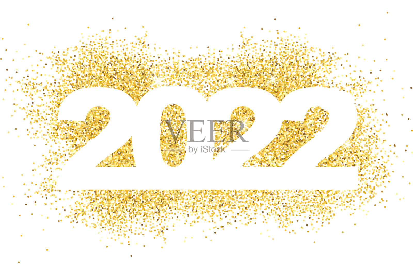 2022年新年快乐。黄金成堆。矢量平面黄金插画图片素材