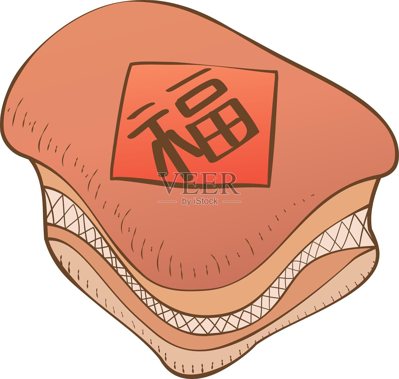 中国祭祀用的红烧猪肉设计元素图片