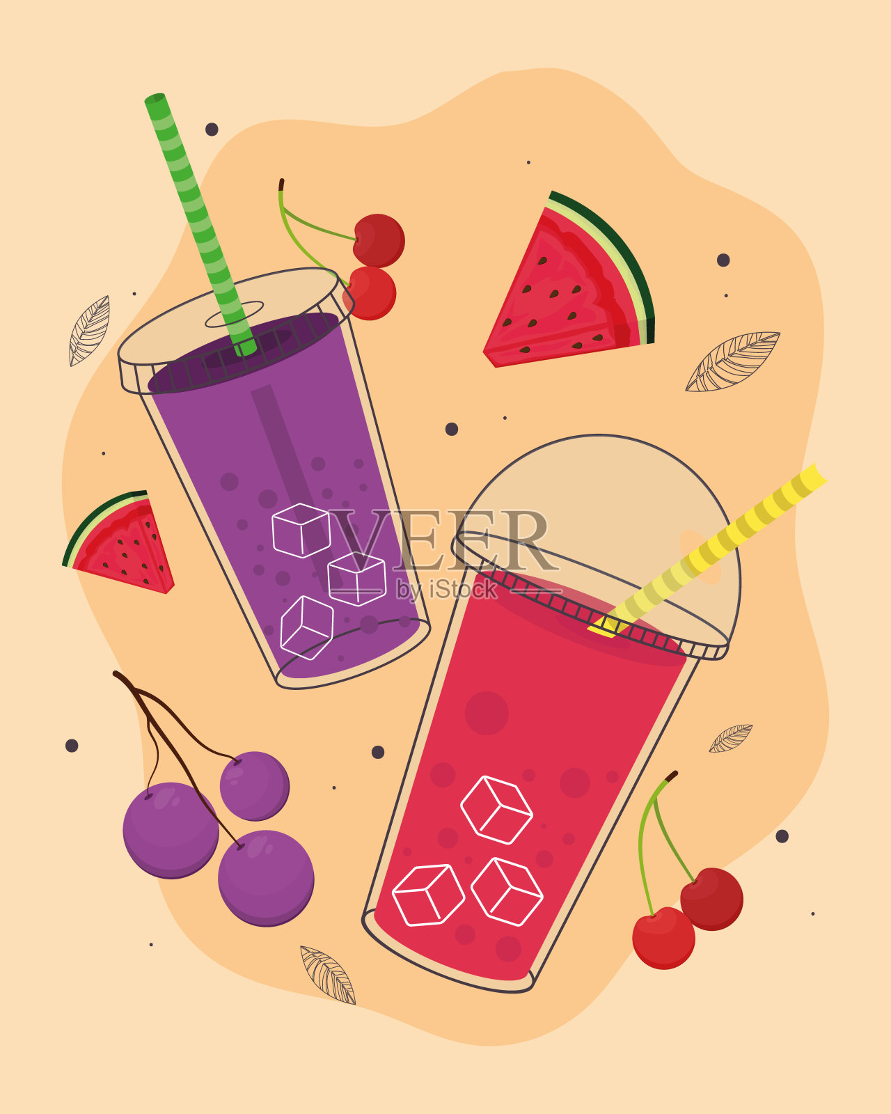 水果和果汁插画图片素材