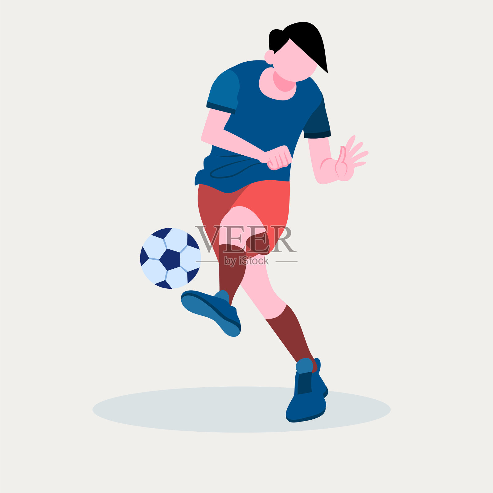 足球运动员训练平面设计插画图片素材