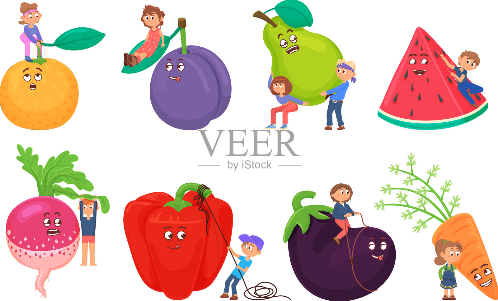 这么可爱的卡通蔬菜角色设计__直线网