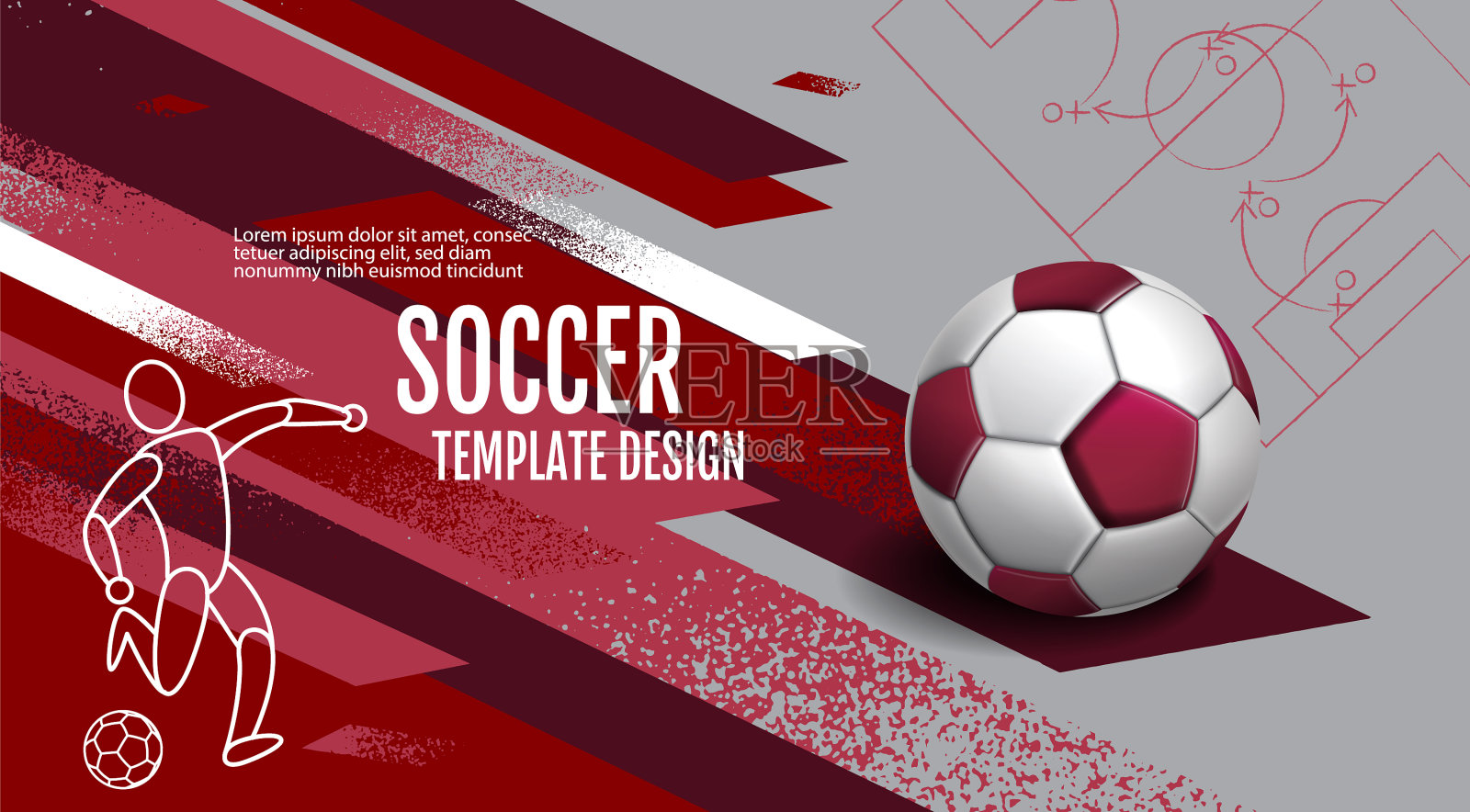 足球模板设计足球旗帜运动设计模板素材