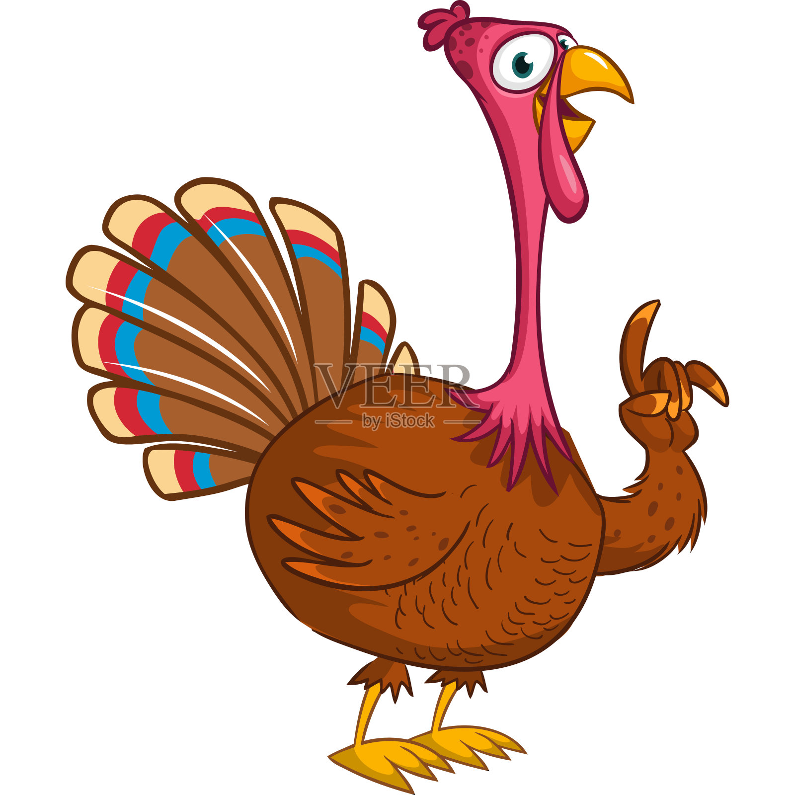 模板贺卡与一个快乐的感恩节火鸡插画图片素材_ID:131722874-Veer图库