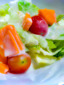 蔬菜沙拉的特写镜头。摄影图片