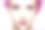 一个女人的脸的特写与时尚的紫色调闪闪发光的化妆素材图片
