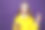 描绘年轻的少女戴着耳机和电话，穿着黄色毛衣，孤立在紫色的背景上。素材图片