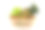红毛丹果。菠萝。manggo绿色。木头在篮子里。在白色背景上隔离素材图片
