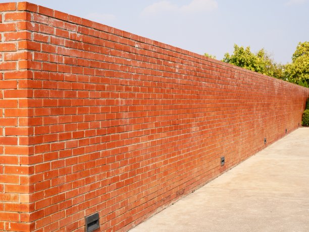 红砖围墙造型 效果图图片