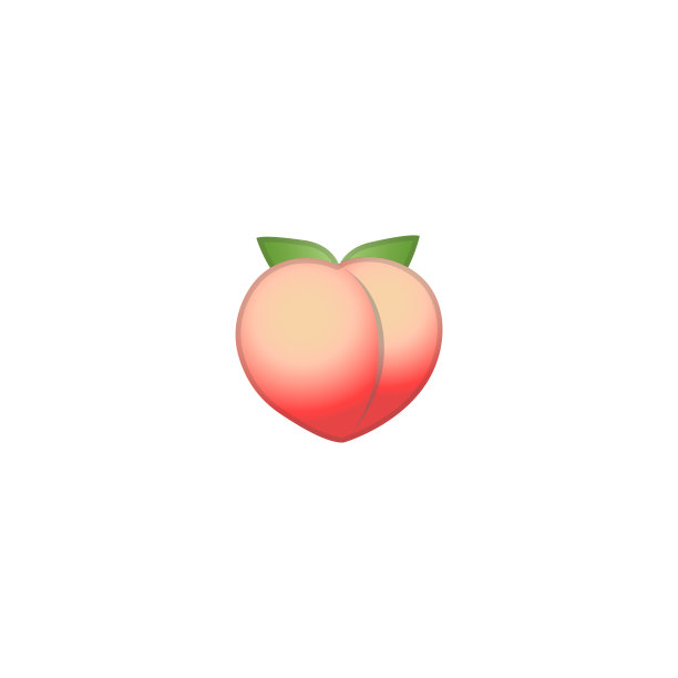 桃子矢量图标孤立的桃鲜水果表情符号,表情符号插图图片