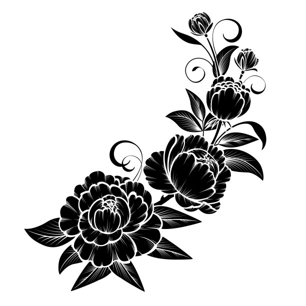 牡丹花简笔logo图片