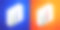画刷图标隔离在蓝色和橙色的背景上。银广场按钮。矢量图素材图片