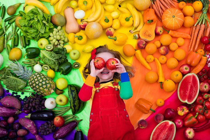 健康的水果和蔬菜营养的孩子图片素材