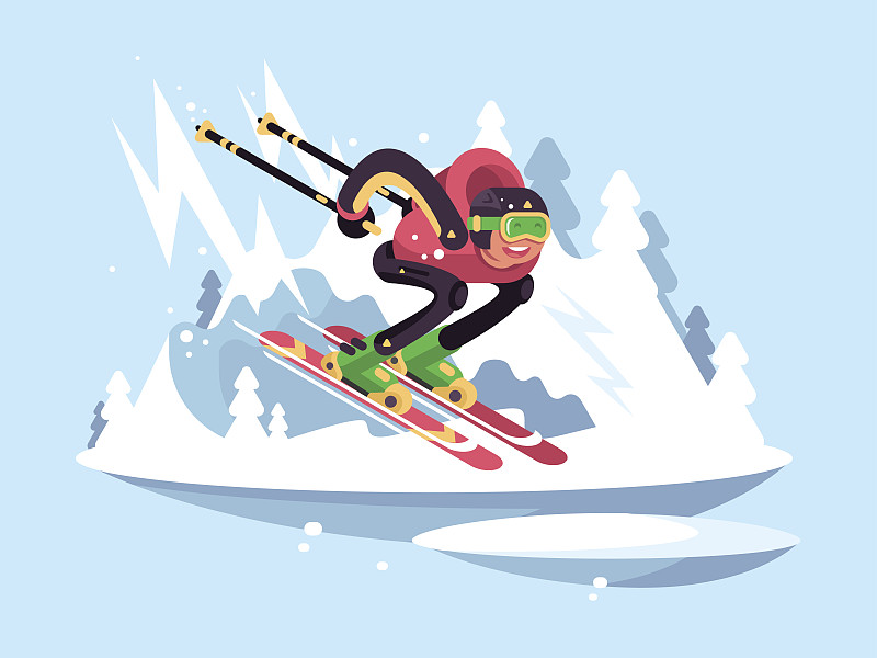 男子冬季滑雪图片素材