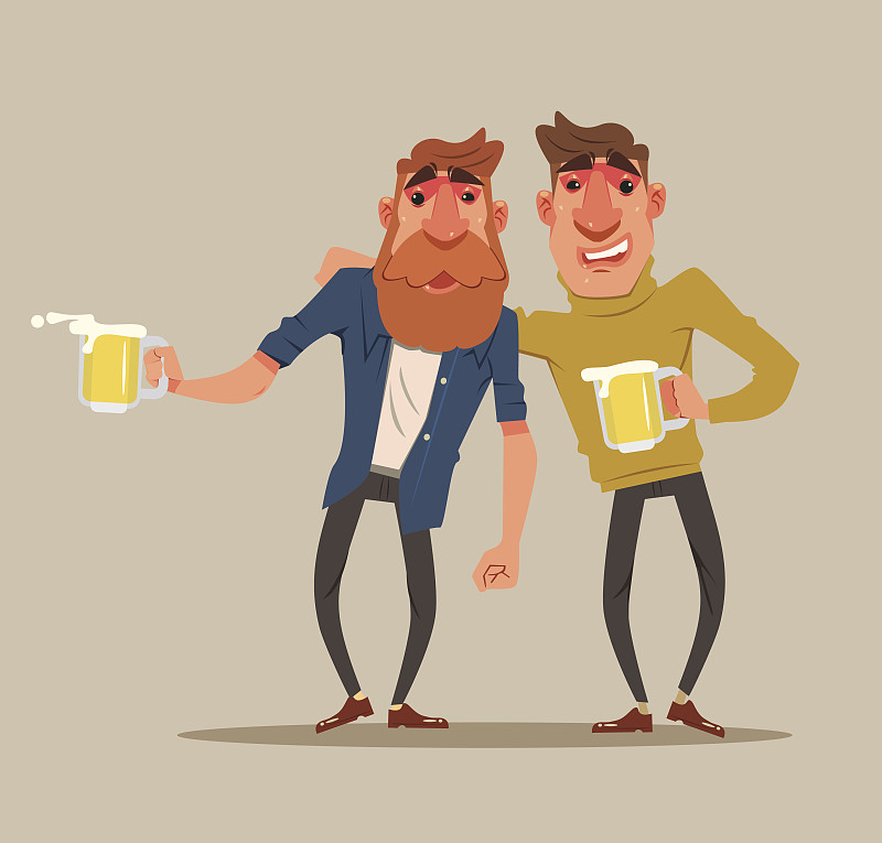 两个喝醉了的朋友男人的角色有乐趣图片下载