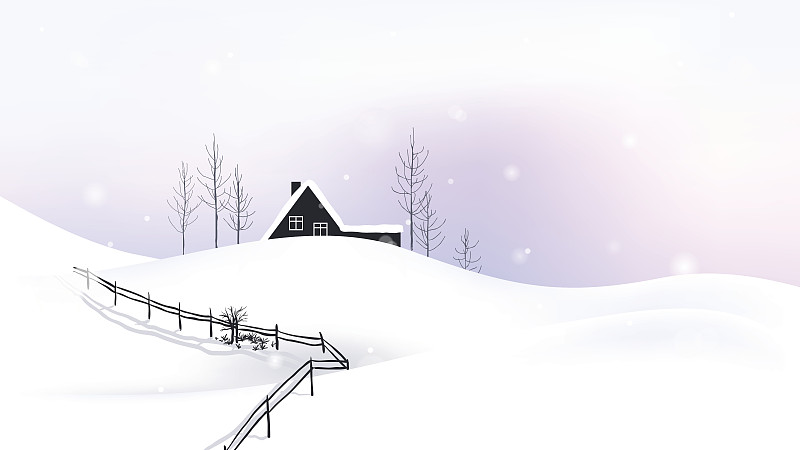 小屋位于风景优美的冬季图片下载